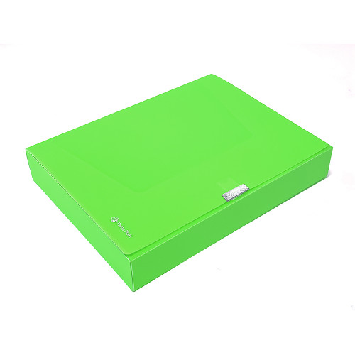 Dėklas - dėžutė dokumentams PANTA PLAST Neon, PP, A4, 55 mm, žalios sp.-Aplankai ir dėklai