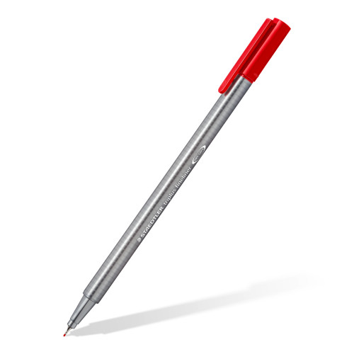 Vienkartinis rašiklis STAEDTLER TRIPLUS FINELINER 334, 0,3 mm, raudona-Piešimo