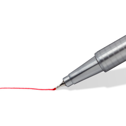 Vienkartinis rašiklis STAEDTLER TRIPLUS FINELINER 334, 0,3 mm, raudona-Piešimo
