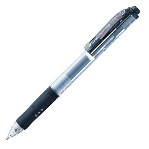 Automatinis rašiklis PENTEL HYBRID GEL GRIP K157, 0,7 mm., juoda-Rašikliai-Rašymo priemonės