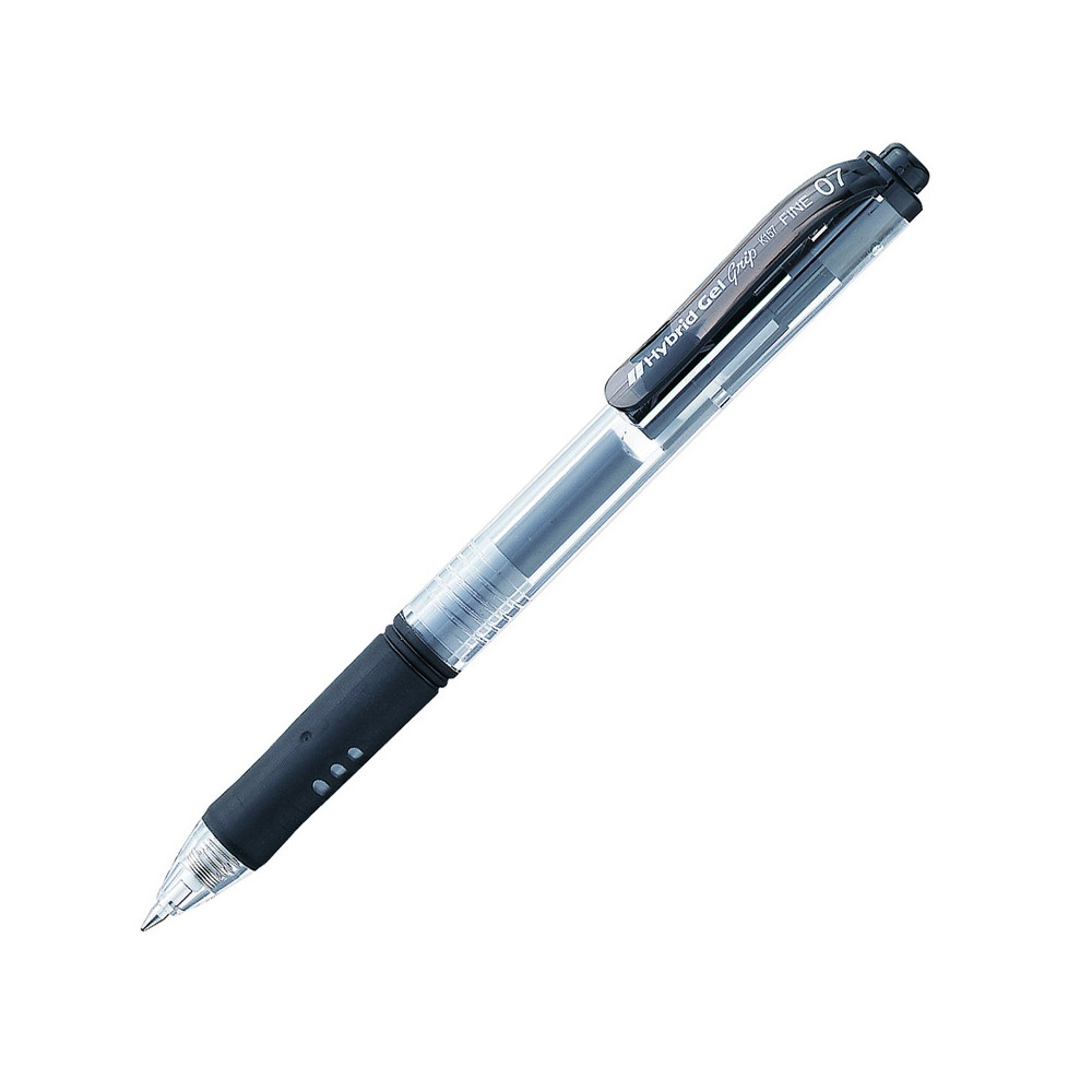 Automatinis rašiklis PENTEL HYBRID GEL GRIP K157, 0,7 mm., juoda-Rašikliai-Rašymo priemonės