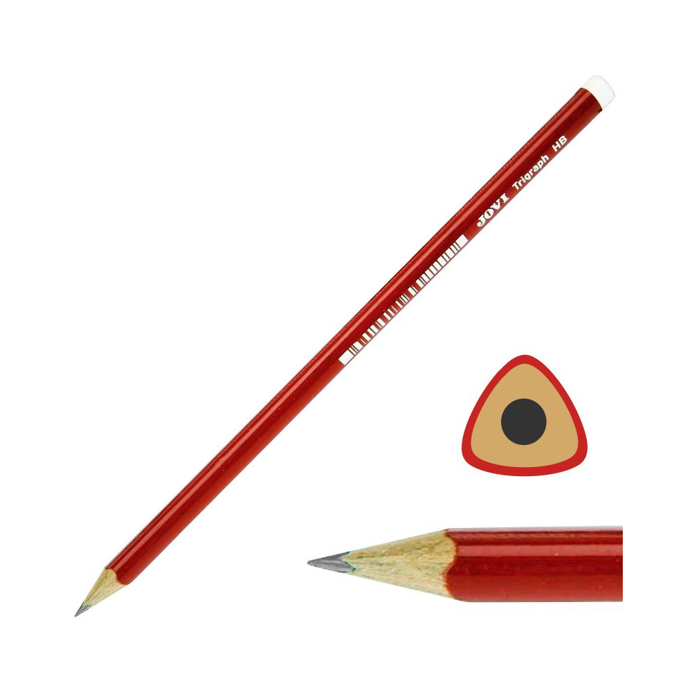 Tribriaunis grafitinis pieštukas JOVI, HB, plonas, be trintuko-Pieštukai-Rašymo priemonės