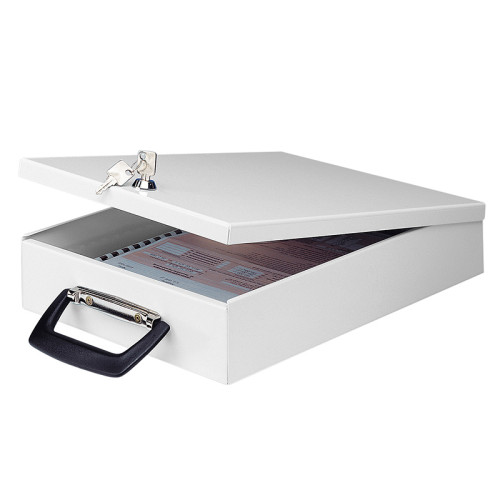 Metalinė dėžutė dokumentams WEDO, 35,5 x 26 x 6,7 cm, su užraktu-Archyvavimo dėžės ir