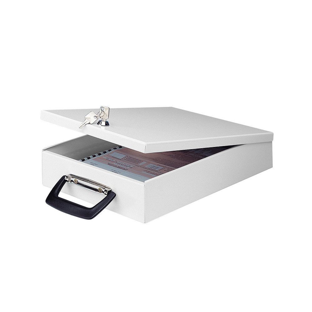 Metalinė dėžutė dokumentams WEDO, 35,5 x 26 x 6,7 cm, su užraktu-Archyvavimo dėžės ir