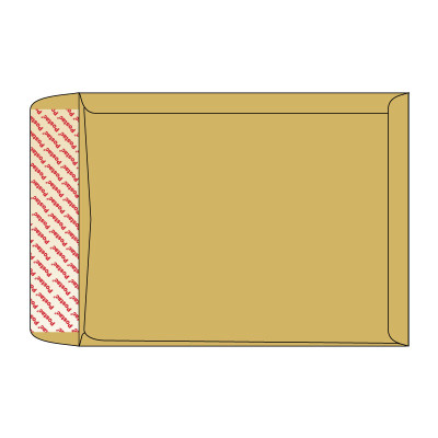 Vokas B4, 250 x 353 x 40 mm, 130 g., su praplatėjimu, rudos spalvos-Vokai siuntiniams