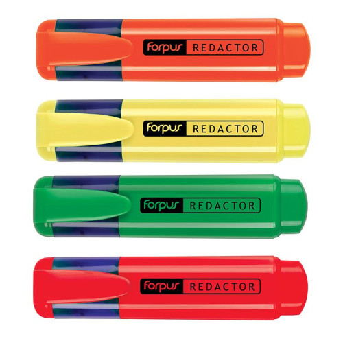Teksto žymeklis FORPUS REDACTOR, 4 spalvų rinkinys-Žymekliai-Rašymo priemonės