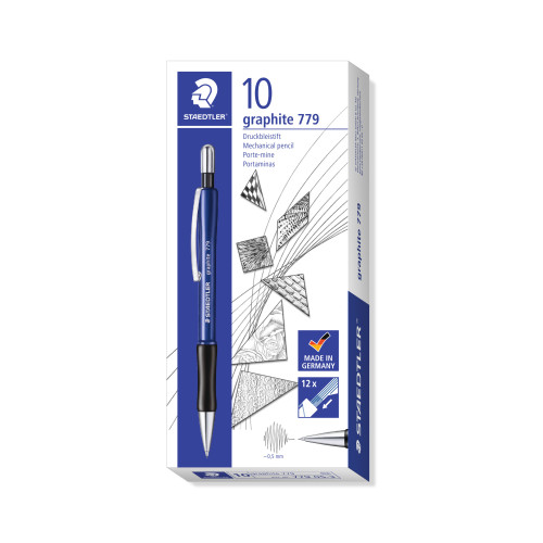 Automatinis pieštukas STAEDTLER GRAPHITE 779, 0,5 mm, B, mėlynas korpusas-Pieštukai-Rašymo