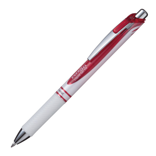 Automatinis rašiklis PENTEL ENERGEL PEARL WHITE 0.5 mm, raudonos spalvos