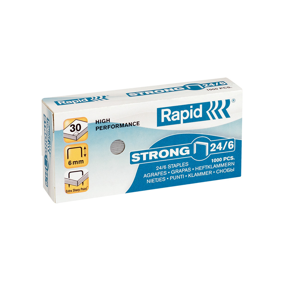 Sąsagėlės Rapid Strong 24/6 (dėž. 1000vnt.)-Sąsagėlės, išsegikliai-Skylmušos, segikliai