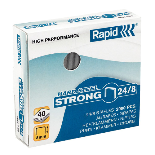 Sąsagėlės Rapid Strong 24/8, (dėž. 2000vnt.), varinės-Sąsagėlės, išsegikliai-Skylmušos