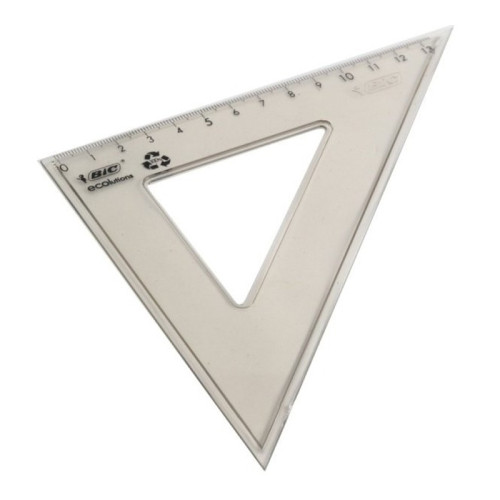 Liniuotė trikampė BIC 45''45''90', 13 cm-Liniuotės-Smulkios kanceliarinės priemonės
