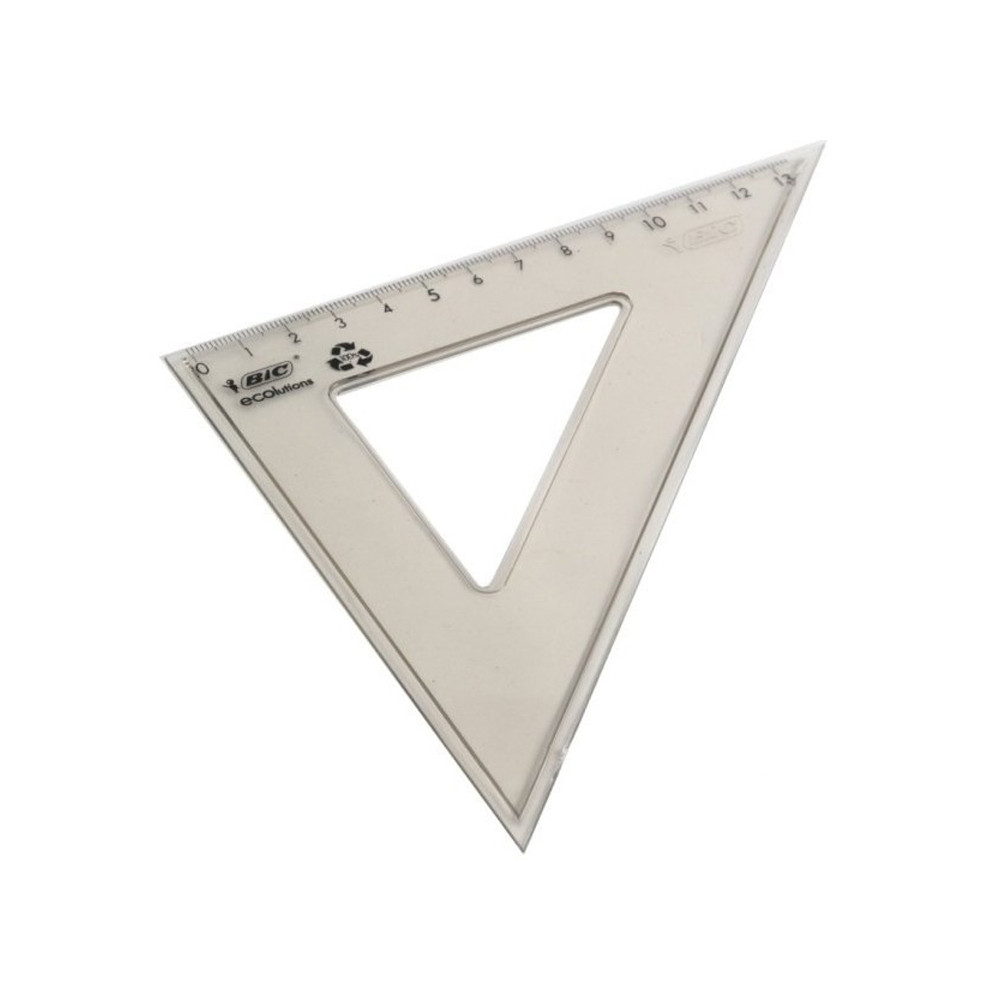 Liniuotė trikampė BIC 45''45''90', 13 cm-Liniuotės-Smulkios kanceliarinės priemonės
