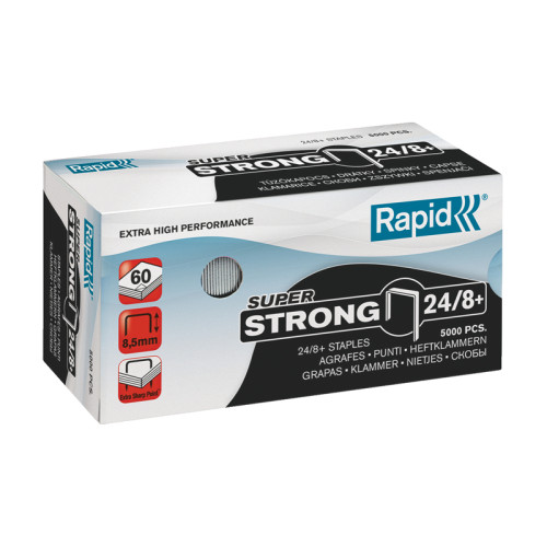 Sąsagėlės Rapid Super Strong 24/8+ (dėž. 5000vnt.), cinkuotos-Sąsagėlės