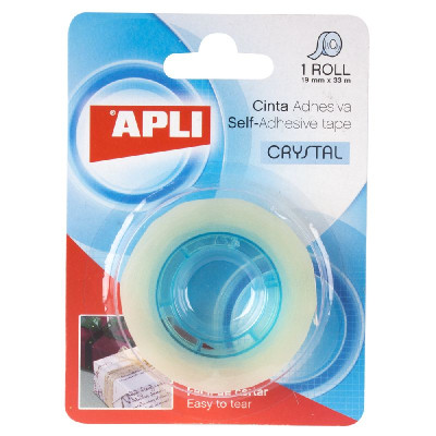 Lipni juostelė APLI CRYSTAL, 19 mm x 33 m, ypač skaidri-Lipnios juostelės-Pakavimo priemonės