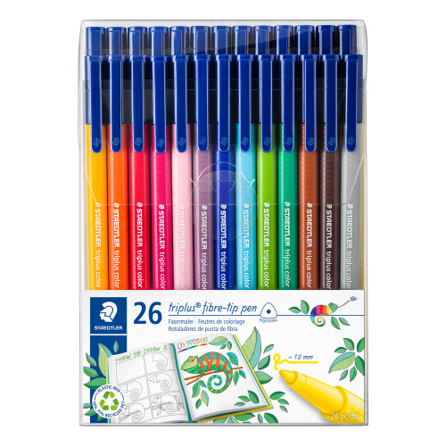 Flomasteriai STAEDTLER Briliant Triplus Colours, 26 spalvos-Piešimo priemonės-Rašymo priemonės