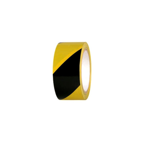 Signalinė lipni juosta grindims 50mm x 33m, geltona/juoda-Lipnios juostelės-Pakavimo priemonės