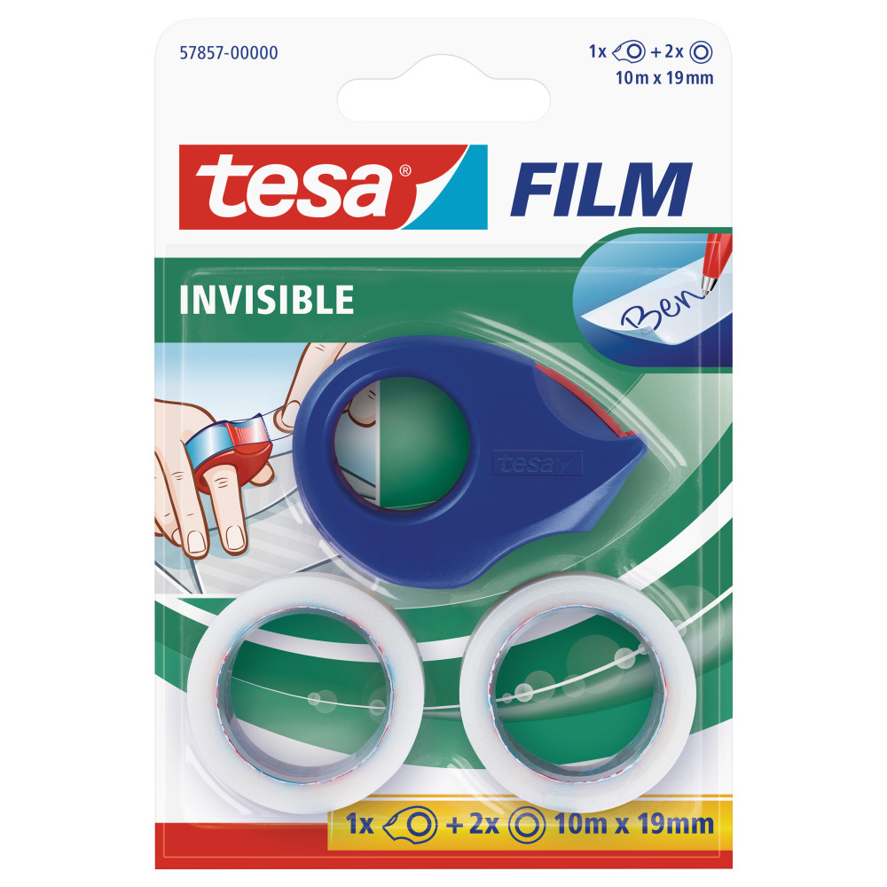 Permatoma lipni juostelė TESA Invisible Self-Adhesive Tape, 2vnt x 19mm x 10m, su mažu