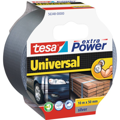 Audinio juosta TESA Extra Power Universal, 50mm x 10m, pilka-Pakavimo ir maskavimo