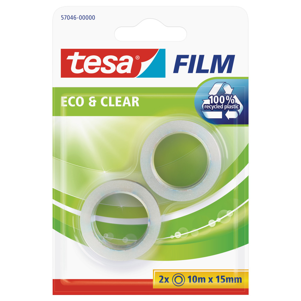 Ekologiška lipni juostelė TESA Film, 15mm x 10m, 2vnt.-Lipnios juostelės-Pakavimo priemonės