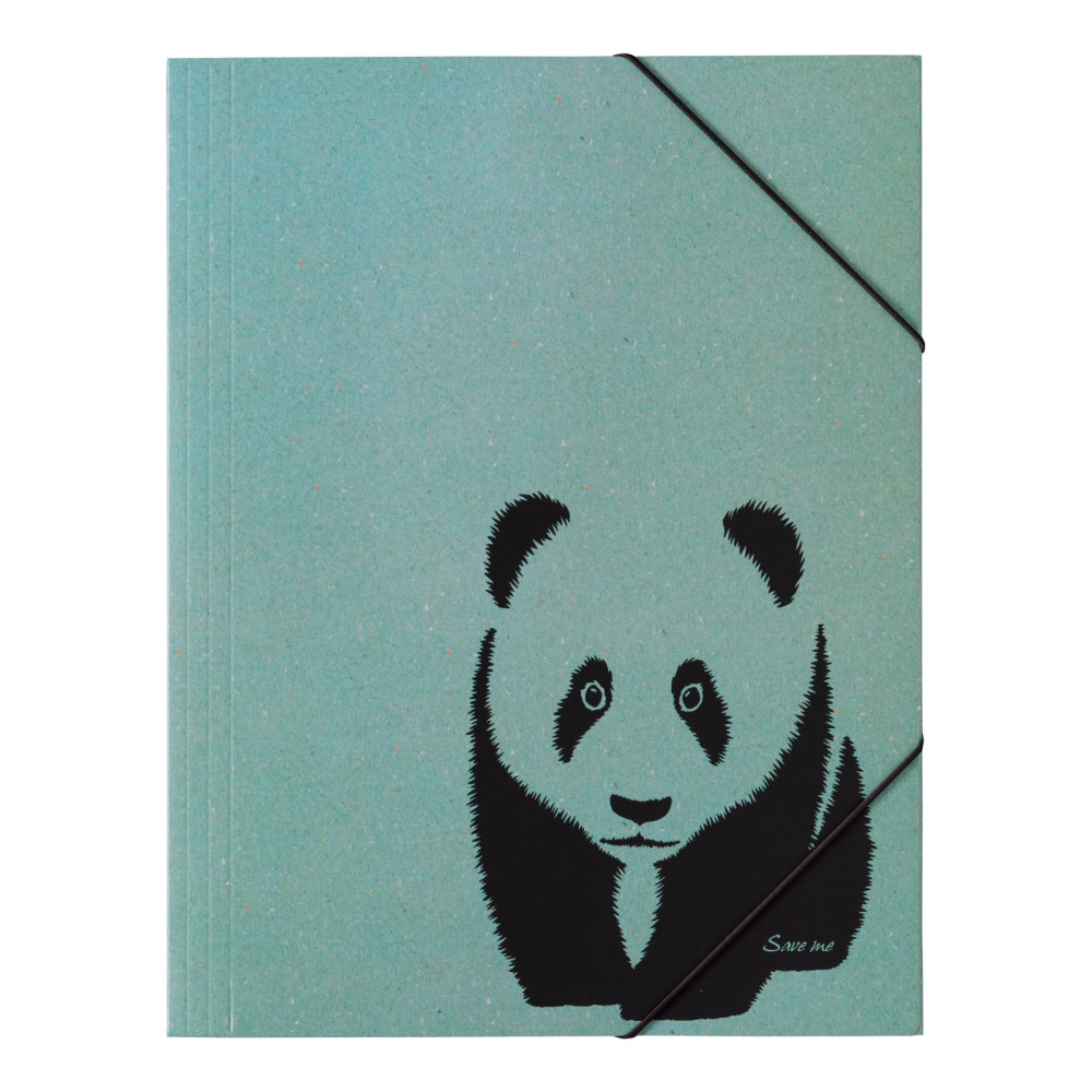 Aplankas dokumentams, sąsiuviniams PAGNA Panda, A4, su gumele, žalia sp.-Aplankai ir dėklai
