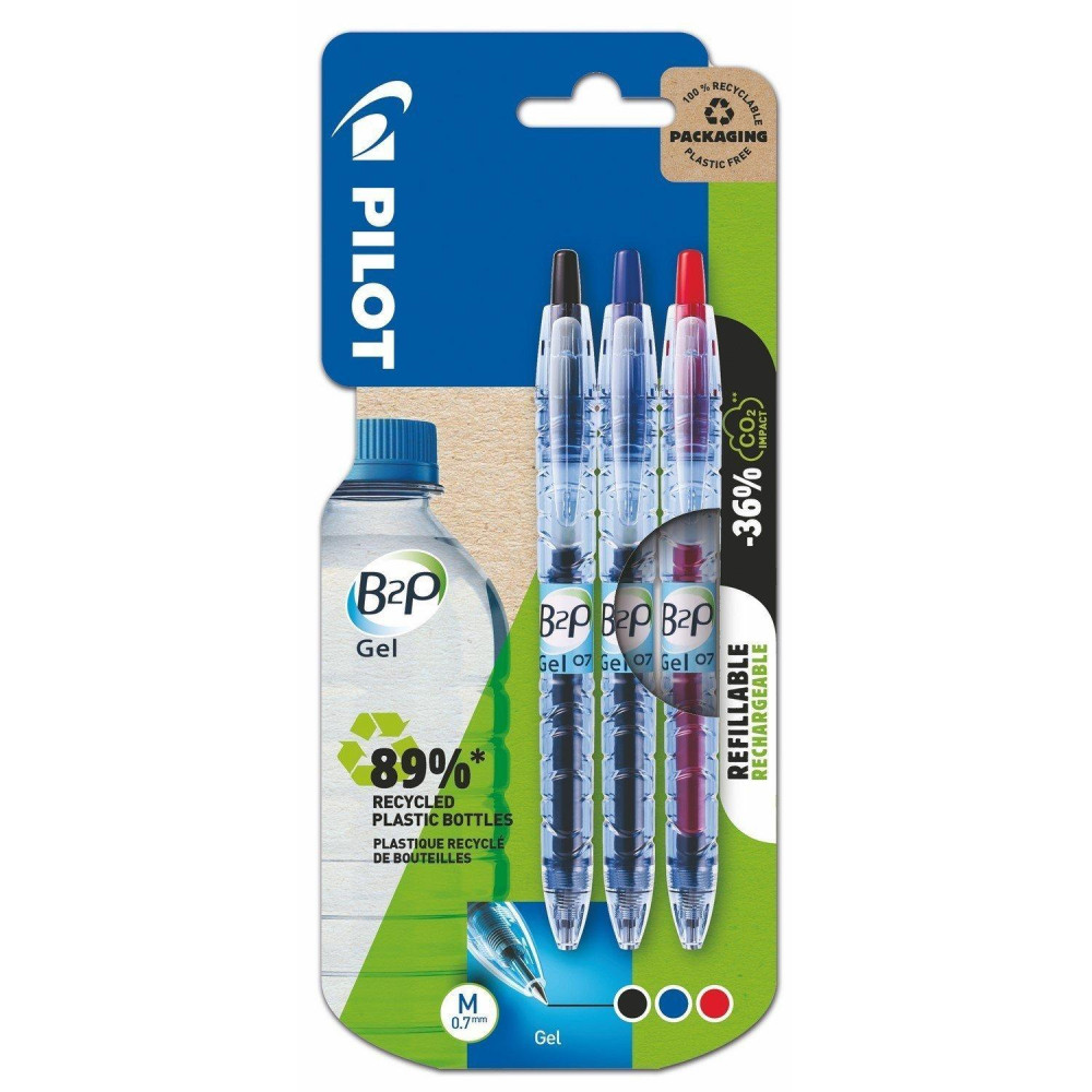 Gelinių rašiklių rinkinys PILOT GEL, 0,7mm, 3 spalvos, blisteryje-Rašikliai-Rašymo priemonės
