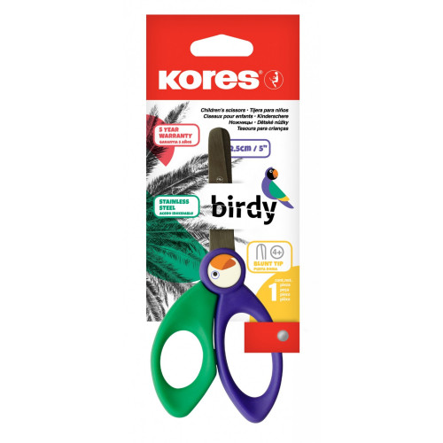 Birdy Kids žirklės, 1 vnt., įvairių spalvų-Žirklės-Smulkios kanceliarinės priemonės