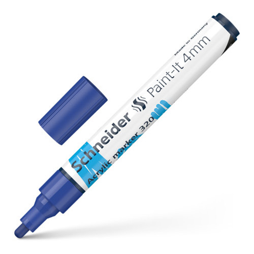Akrilinis žymeklis SCHNEIDER Paint-it 320, 4 mm, mėlyna sp.-Žymekliai-Rašymo priemonės