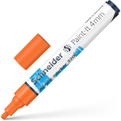 Akrilinis žymeklis SCHNEIDER Paint-it 320, 4 mm, oranžinė sp.-Žymekliai-Rašymo priemonės