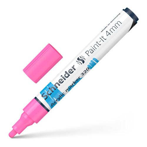 Akrilinis žymeklis SCHNEIDER Paint-it 320, 4 mm, rožinė sp.-Žymekliai-Rašymo priemonės