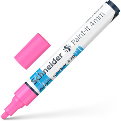 Akrilinis žymeklis SCHNEIDER Paint-it 320, 4 mm, rožinė sp.-Žymekliai-Rašymo priemonės