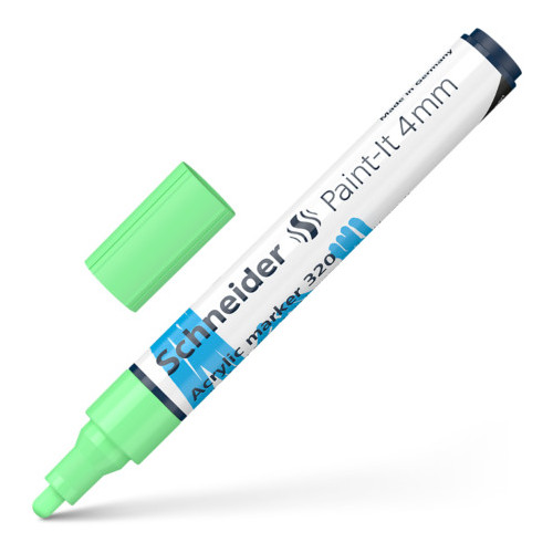 Akrilinis žymeklis SCHNEIDER Paint-it 320, 4 mm, pastelinė žalia sp.-Žymekliai-Rašymo priemonės