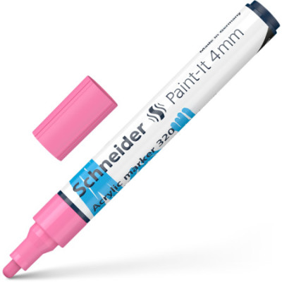 Akrilinis žymeklis SCHNEIDER Paint-it 320, 4 mm, pastelinė rožinė sp.-Žymekliai-Rašymo