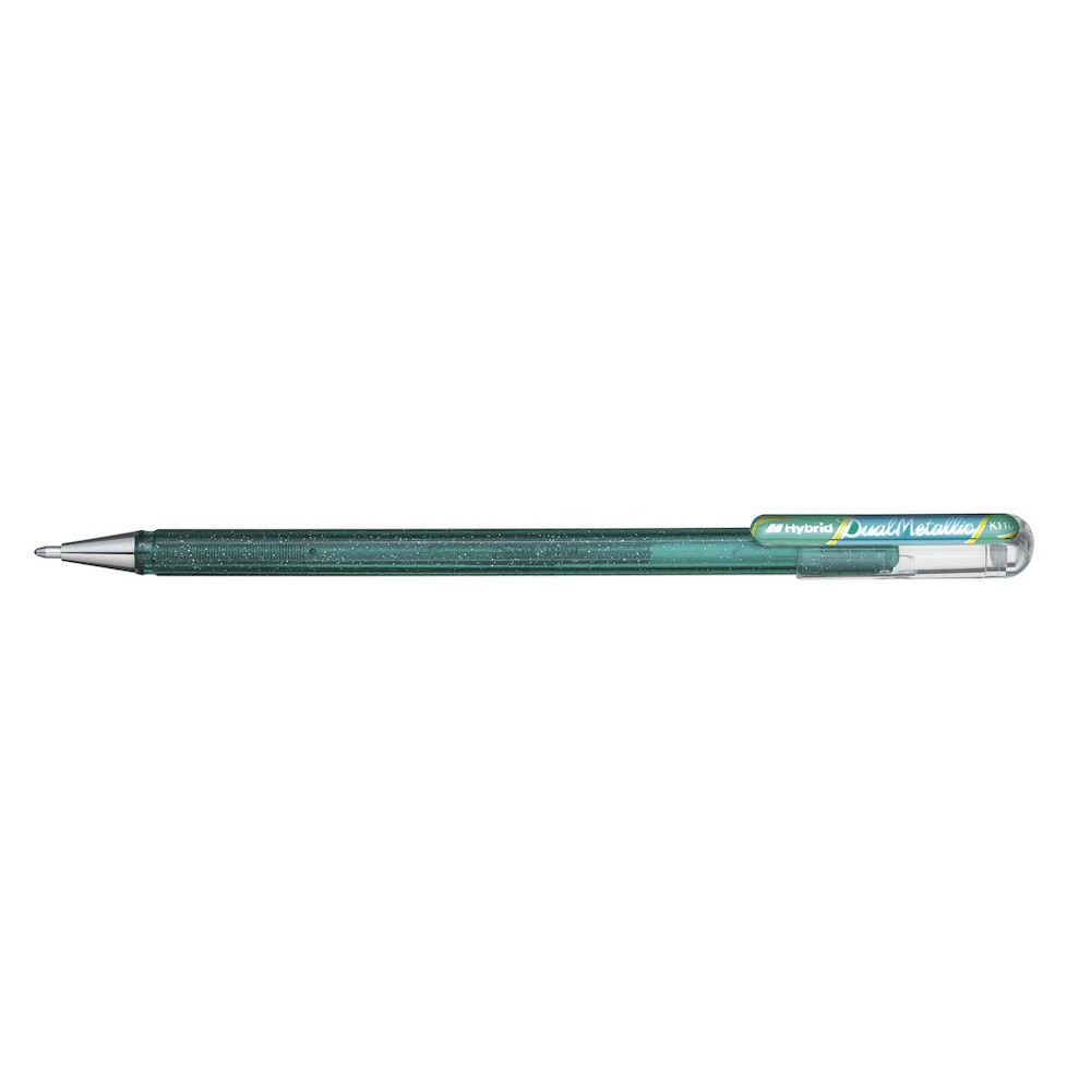 Gelinis rašiklis PENTEL Hybrid, žalios ir mėlynos sp.-Rašikliai-Rašymo priemonės