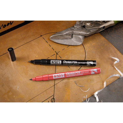 Permanentinis žymeklis Pentel Tool Pen N50S, 1mm, 4 pcs, įvairių spalvų-Žymekliai-Rašymo