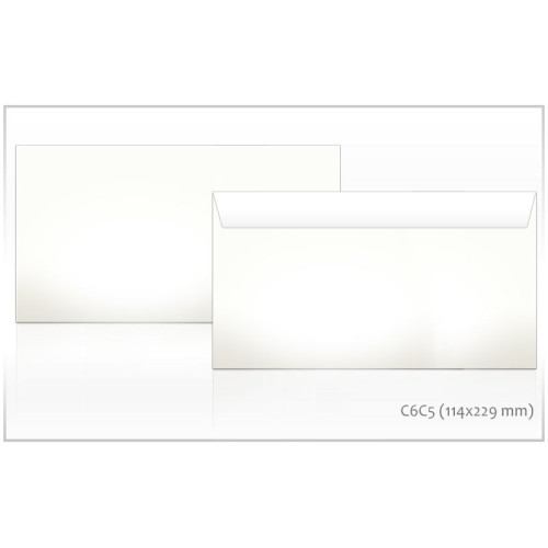 Vokai C65, 114 x 229 mm 50 vnt., balta sp.-Vokai-Popierius ir popieriaus produktai