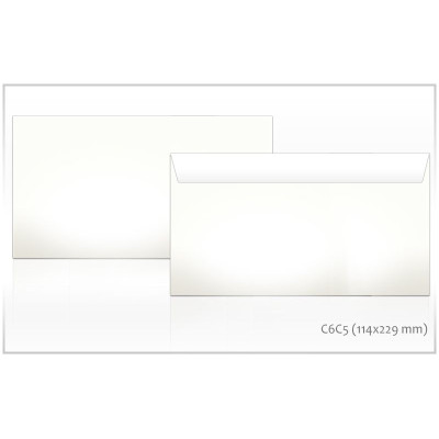 Vokai C65, 114 x 229 mm 50 vnt., balta sp.-Vokai-Popierius ir popieriaus produktai