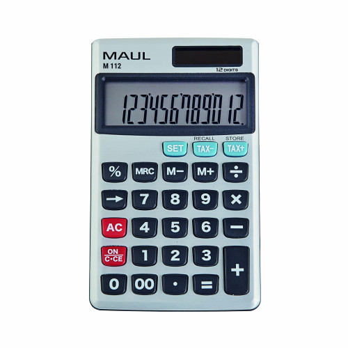 Kišeninis skaičiuotuvas MAUL M112, 12 skaitmenų, su tax funkcija-Kišeniniai