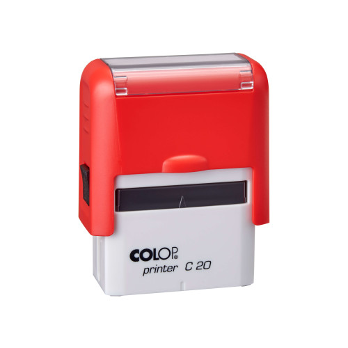 Antspaudas COLOP Printer C20, raudonas korpusas, mėlyna pagalvėlė-Antspaudų korpusai-Antspaudai