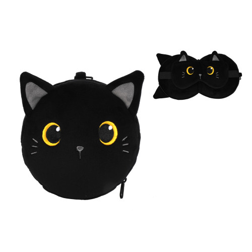 Pagalvė su miego kauke BLACK CAT-Kita-Verslo dovanos