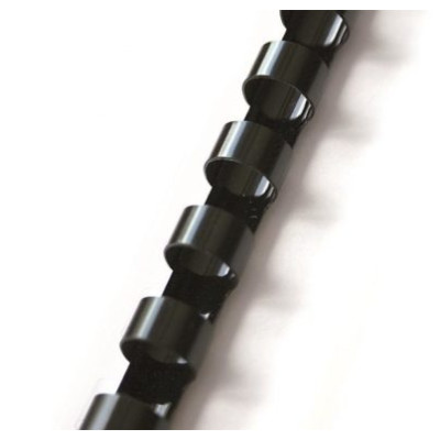 Spiralė įrišimui plastikinė 12 mm, juoda (100vnt.)-Įrišimo spiralės, viršeliai-Laminavimo