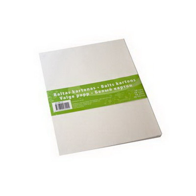 Baltas kartonas, A4, 10 lapų-Piešimo popierius-Piešimo popierius, sąsiuviniai, aplankai