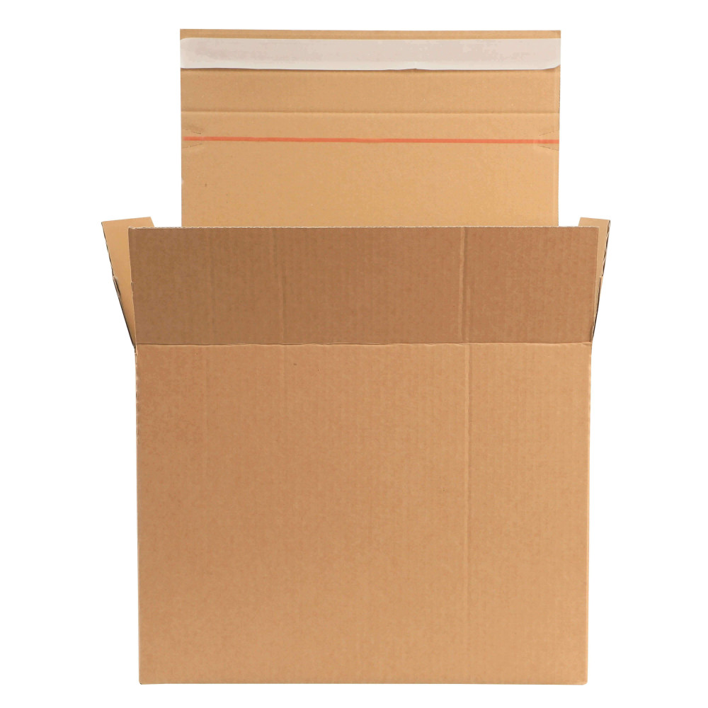 Pakavimo dėžė su lipnia juostele, 285x190x180/150mm-Vokai siuntiniams, dėžės-Pakavimo priemonės