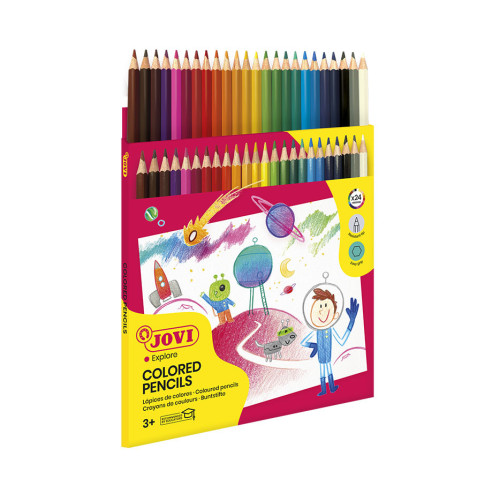Spalvoti pieštukai JOVI, 24 spalvos-Spalvoti pieštukai-Piešimo priemonės