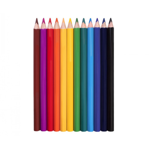 Spalvoti pieštukai, tribriauniai, stori JOVI, 12 spalvų 735/12-Spalvoti pieštukai-Piešimo