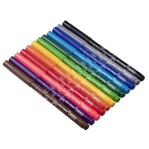 Flomasteriai JOVI, 12 spalvų rinkinys-Flomasteriai-Piešimo priemonės