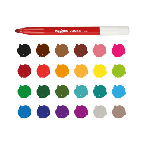 Flomasteriai CARIOCA JUMBO, 24 spalvų-Flomasteriai-Piešimo priemonės