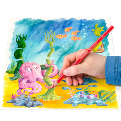 Spalvoti pieštukai akvareliniai STAEDTLER NORIS CLUB, 24 spalvų-Spalvoti pieštukai-Piešimo