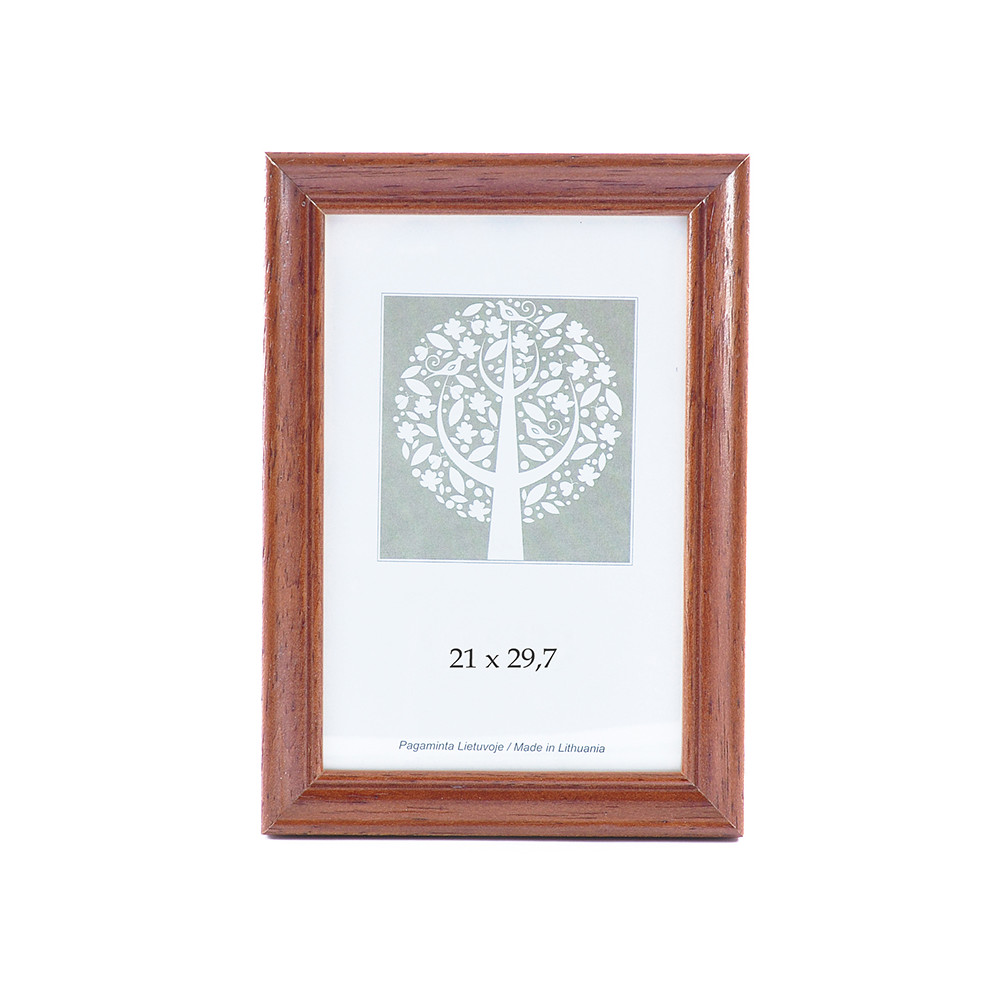 Nuotraukų rėmelis, medinis, A4, 21x29,7 cm, rudos sp.-Reklaminiai stovai, rėmeliai-Fotorėmeliai