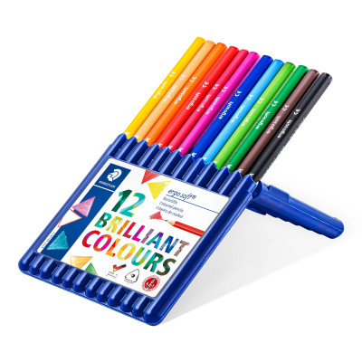 Spalvoti pieštukai tribriauniai STAEDTLER ERGO SOFT, 12 spalvų-Spalvoti pieštukai-Piešimo