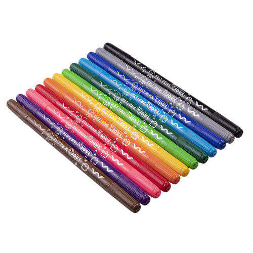 Dvipusiai flomasteriai JOVI, 12 spalvų-Flomasteriai-Piešimo priemonės